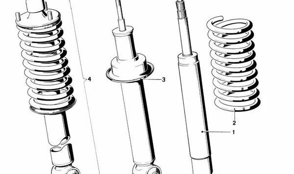 Amortiguador trasero para BMW Serie 5 E28, Serie 6 E24 (OEM 33521125802). Original BMW.