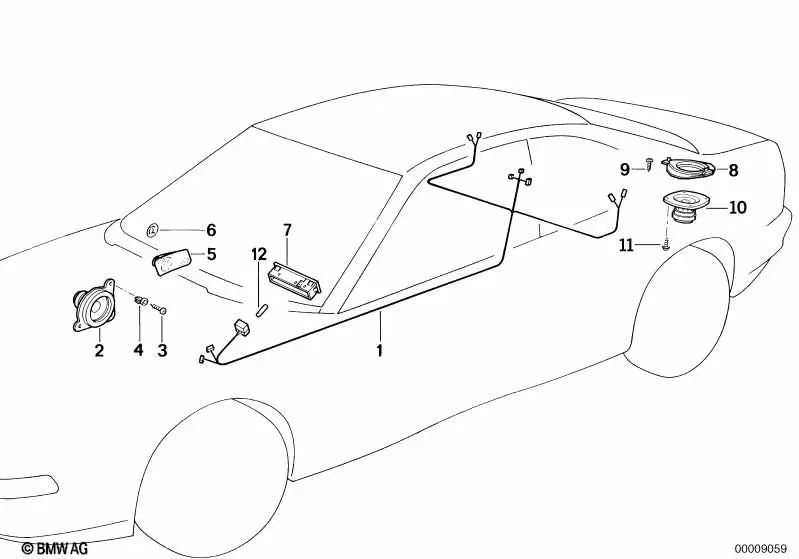 Altoparlante sinistro per la serie BMW 8 E31 (OEM 65131392343). BMW originale