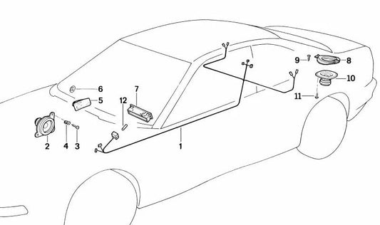 Altavoz derecho para BMW E31 (OEM 65131392344). Original BMW