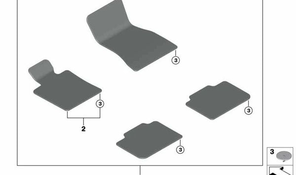 Alfombrilla conductor OEM 51477943010 para BMW G32. Original BMW.