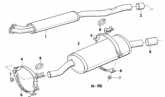 Abrazadera inferior para BMW Serie 3 E30 (OEM 18211176711). Original BMW