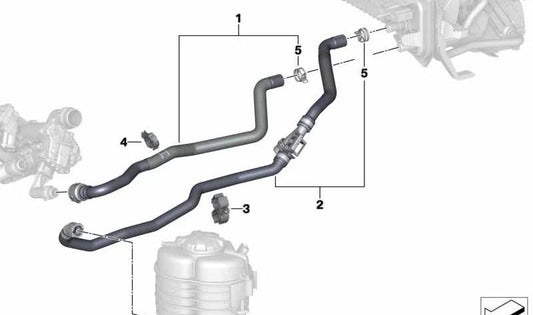 Manguera de Retorno de Refrigerante para BMW Z4 G29 (OEM 64217947674). Original BMW