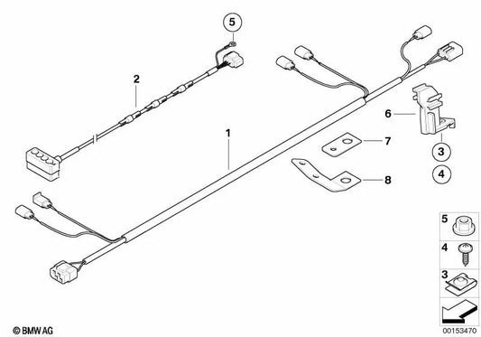 Active steering cable set for BMW E81, E87, E87N, E90, E91, E92, E93 (OEM 61119150786). Original BMW.