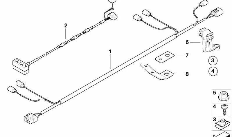 Cable Dirección Activa Potencia para BMW E81, E82, E87, E88, E90, E91, E92, E93 (OEM 61129141170). Original BMW