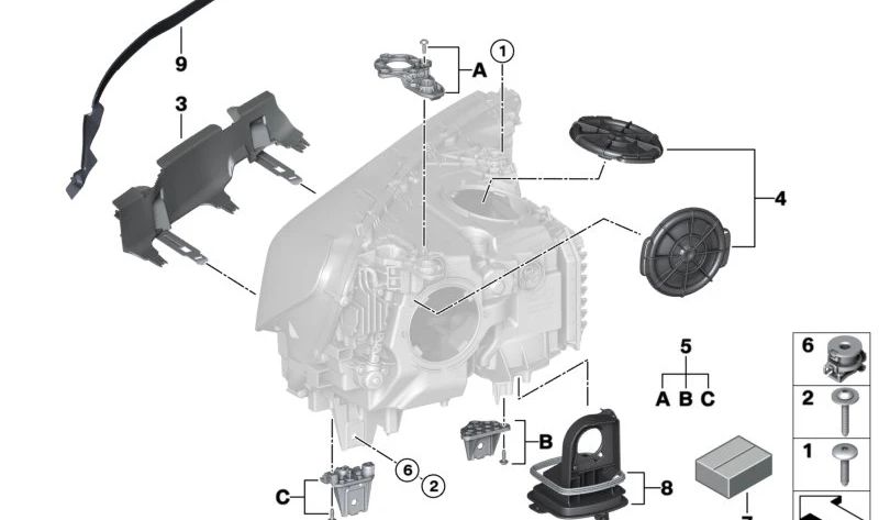 Juego de Tapas de Faros para BMW G11, G12 (OEM 63117440354). Original BMW