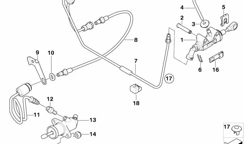 Soporte de la Línea de Embrague para BMW E60, E60N, E61, E61N, E63, E64 (OEM 21526774228). Original BMW