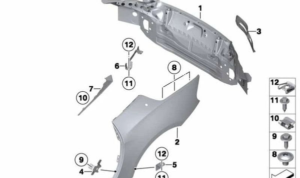 Soporte Pared Lateral Pilar B Izquierda para BMW E89 (OEM 41217225159). Original BMW