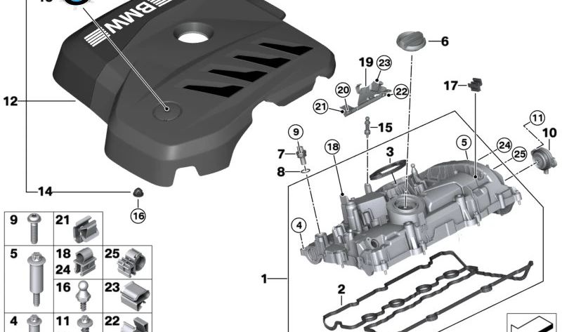 Corrugated tube clip for BMW 3 Series G20, G21, 5 Series G30, G31, G60, G61, 7 Series G11N, G12N, X3 G01, G45 (OEM 12528672948). Genuine BMW