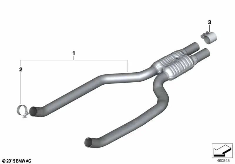 Vorschalldämpfer für BMW G12, G12N (OEM 18308654953). Original BMW