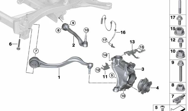 Schwenklager Sturzkorrektur izquierda para BMW Z4 G29 (OEM 31216877201). Original BMW