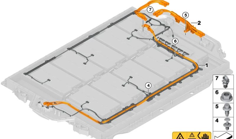 Cablaggio della batteria ad alta tensione OEM 6127858330 per BMW I20 (Serie 2 Plug ibrido attivo Tourer). BMW originale.