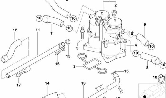 Entlüftungsrohr für BMW 7er E38, E65 (OEM 11152248396). Original BMW