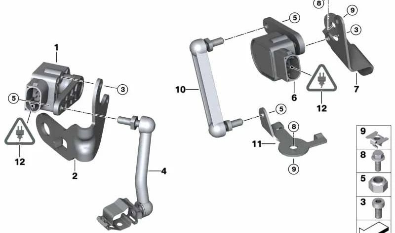 Barra reguladora para BMW Serie 1 E81, E82, E87, E88, Serie 3 E90, E91, E92, E93, X1 E84 (OEM 37146763733). Original BMW