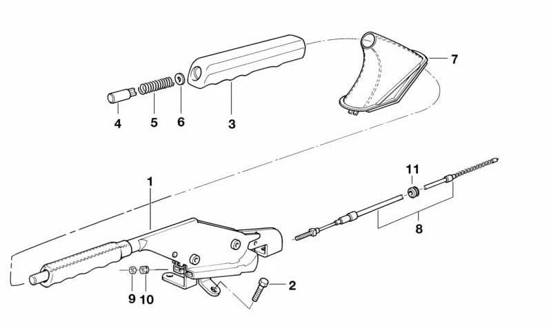 Cubierta de Palanca de Freno de Mano de Cuero para BMW E36 (OEM 34418265597). Original BMW.