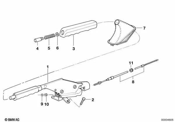 Cubierta de la palanca del freno de mano para BMW Serie 3 E36 (OEM 34412266912). Original BMW