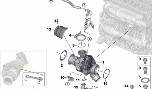 Kit di riparazione della barra di accoppiamento per BMW F20N, F21N, F22N, F23N, F30N, F31N, F34N, F36N (OEM 11658477654). BMW originale