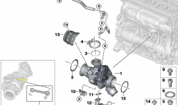 Kit de reparación de barra de acoplamiento para BMW F20N, F21N, F22N, F23N, F30N, F31N, F34N, F36N (OEM 11658477654). Original BMW