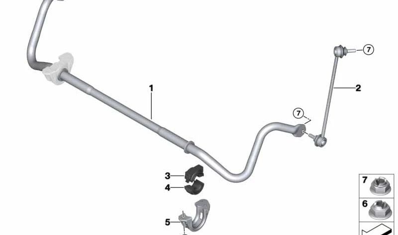 Soporte oscilante delantero derecho para BMW F87, F80, F82 (OEM 31302284644). Original BMW.