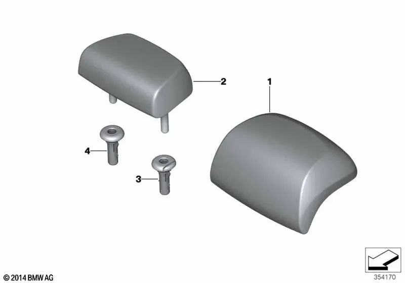 Guía reposacabezas central bloqueable para BMW F15, F16 (OEM 52207353151). Original BMW