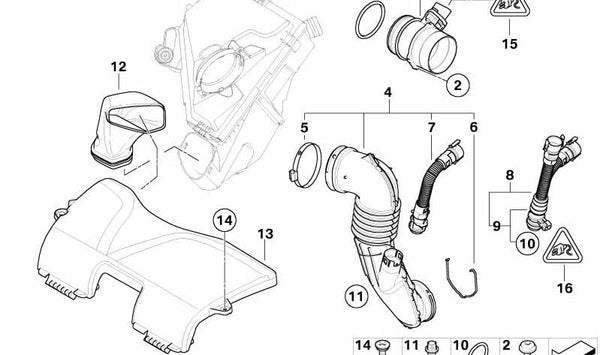 Conducto de aire para BMW Serie 1 E81, E82, E87N (OEM 13717797466). Original BMW