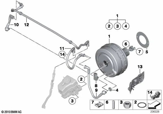 Vakuumröhre für BMW 1er E81, E82, E87N, E88 3er E90N, E91N, E92, E93 (OEM 11667599960). Original BMW