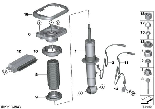 Cable Sensor de Aceleración Trasero para BMW X5 F95, G05, G18 X6 F96, G06 X7 G07 (OEM 37146876305). Original BMW