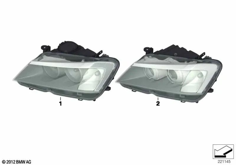 Faros delanteros izquierdos para BMW F25 (OEM 63127217287). Original BMW.