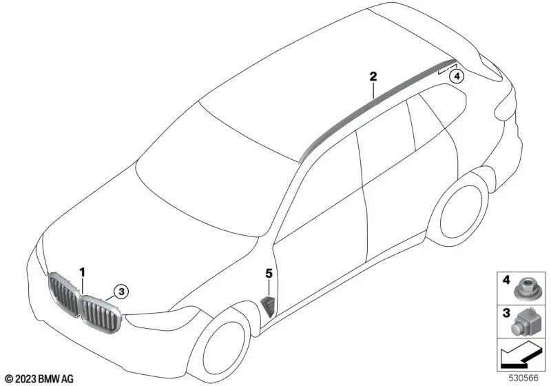 Left Air Breather for BMW G05N, G18N (OEM 51115A2BB11). Genuine BMW.