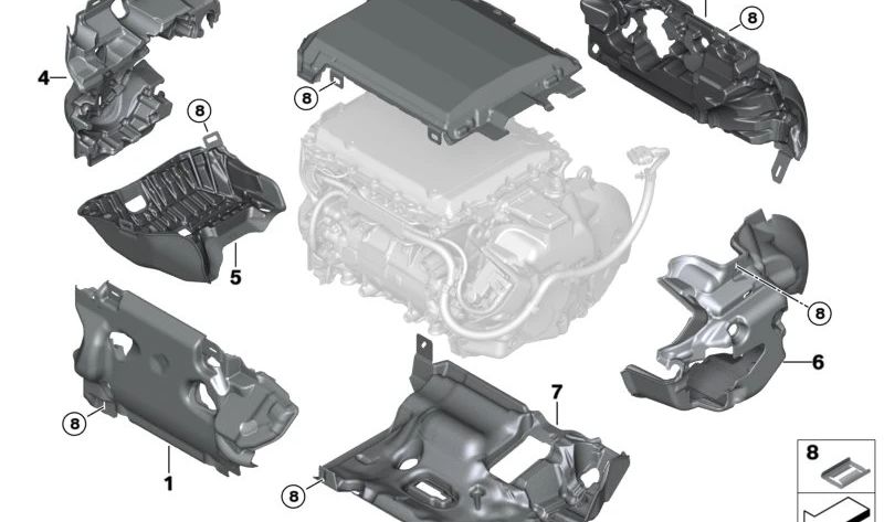 Cápsula acústica delantera HEAT para BMW X1 U11, U12 (OEM 17738490205). Original BMW