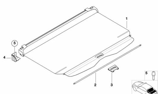 Anti-Peeping-Markise für BMW 5er E39 (OEM 51478217308). Original BMW