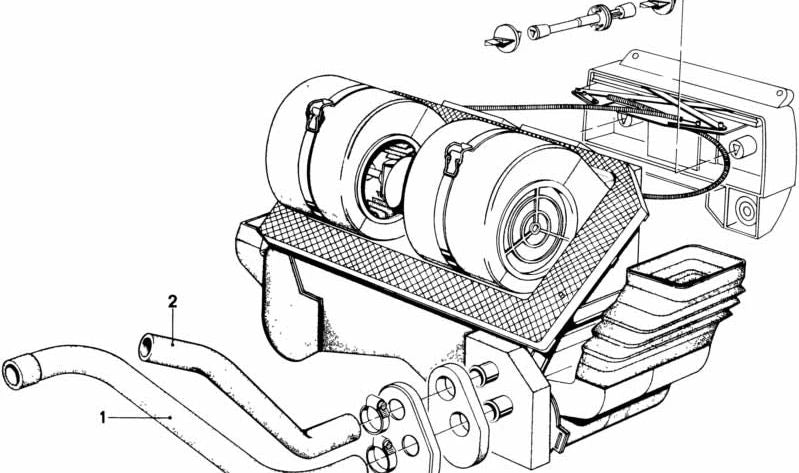 Heater hose OEM 64211364764 for BMW E21, E12. Original BMW.