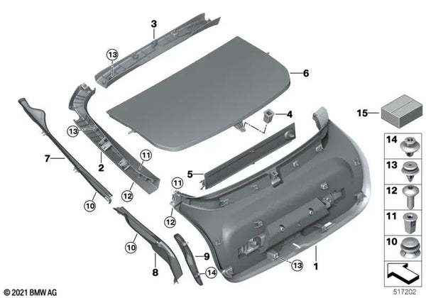 Revestimiento de la Puerta Trasera para BMW Serie 4 G26 (OEM 51497487589). Original BMW.