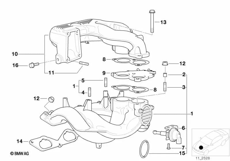 Junta Metálica para BMW E36, E34 (OEM 11611739545). Original BMW