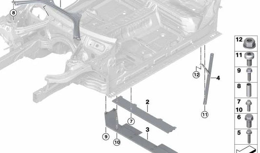 Barra de torsión trasera derecha para BMW Serie 3 G20, G20N (OEM 51617447400). Original BMW