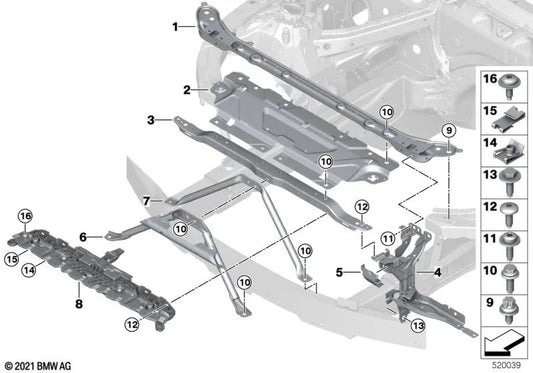 A-Stütze para BMW Serie 4 G26 (OEM 51649464966). Original BMW