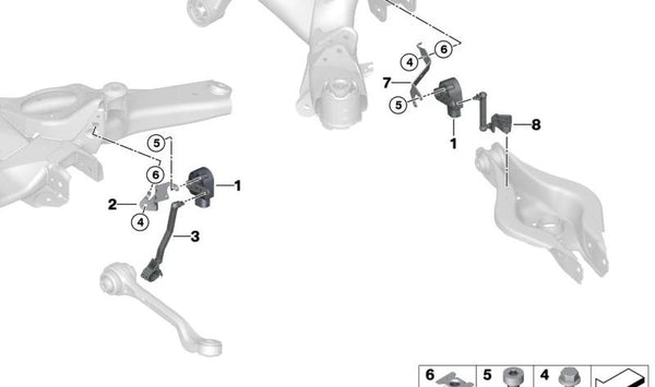 Barra de acoplamiento delantera para BMW G20, G28 (OEM 37148851840). Original BMW