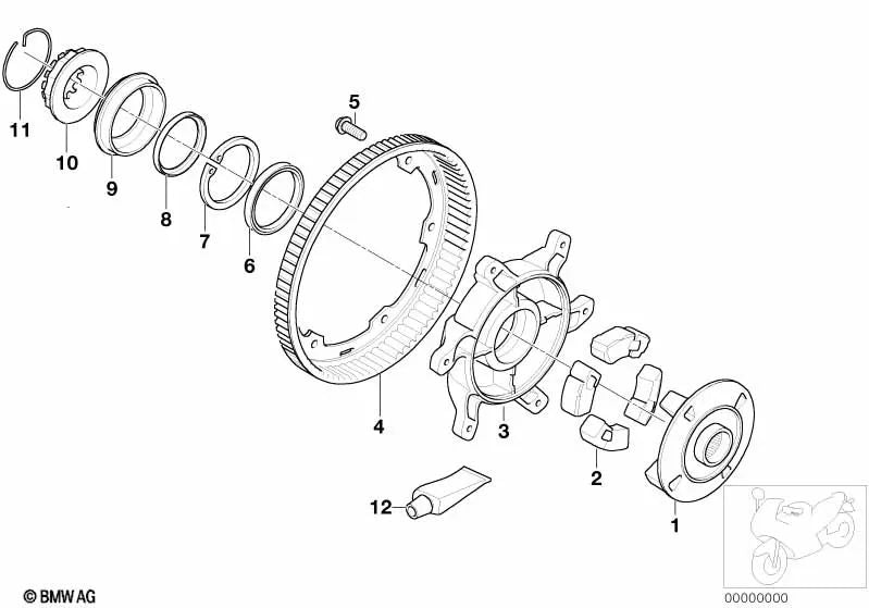 Anillo de seguridad para BMW Serie 3 E30, E36, BMW Motorrad F K14, K71, MINI R60, R61 (OEM 33411128346). Original BMW