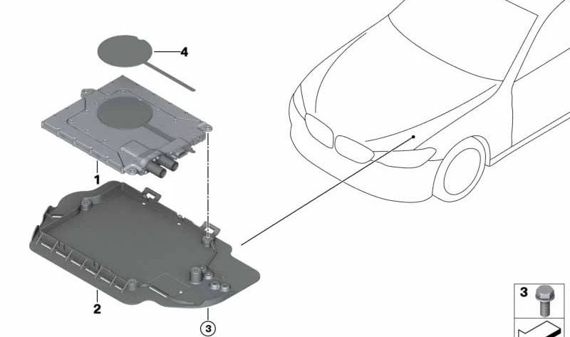 Tapa módulo Car Pad CPM OEM 61356832921 para BMW G30, G31, G38. Original BMW.