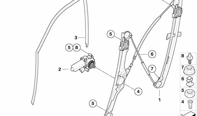 Front Right Electric Window Lifter for BMW X5 E70 (OEM 51337166380). Original BMW