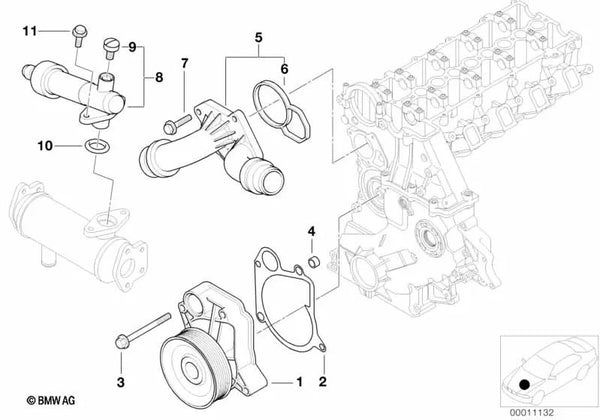 Termostato con conexión para BMW E46, E39 (OEM 11532247019). Original BMW.