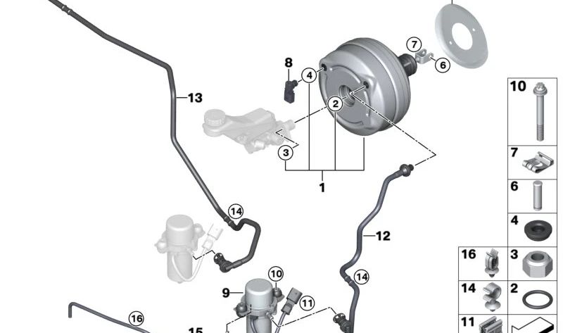 Servofreno para BMW i I01, I01N (OEM 34336858913). Original BMW