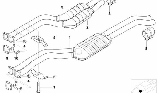 Amortiguador delantero para BMW Serie 3 E46 (OEM 18107504168). Original BMW