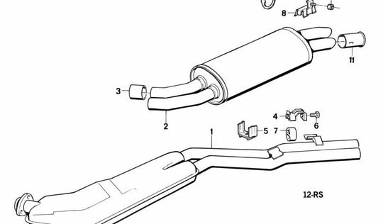 Mounting Parts Kit for BMW 3 Series E30, 5 Series E28 (OEM 18211177343). Original BMW