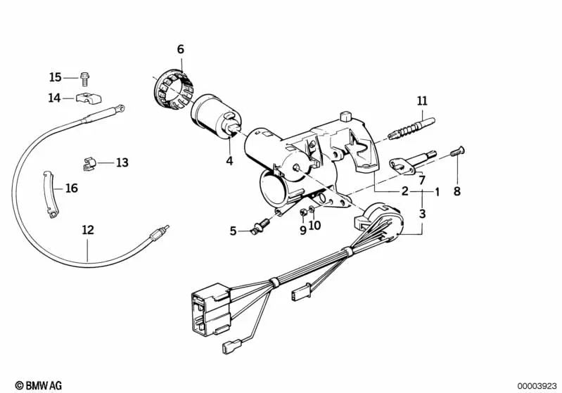 Bloqueo de dirección para BMW Serie 3 E30 (OEM 32321153998). Original BMW