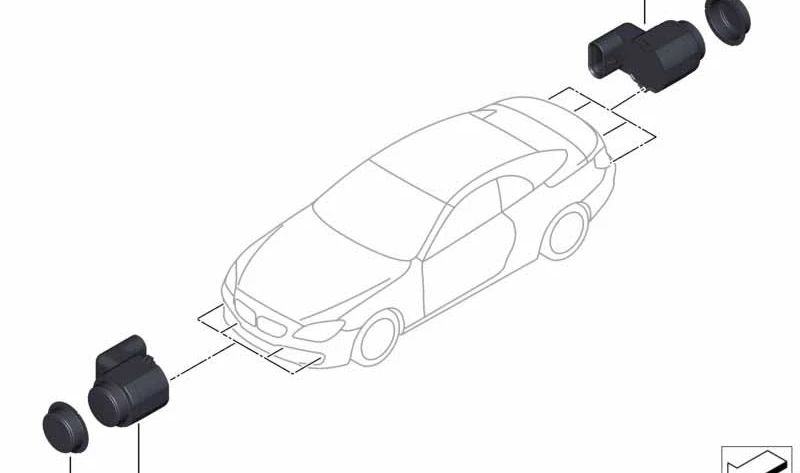 Kalisto Grey Ultrasonic Sensor for BMW F07, F10, F11, F18, F06, F12, F13, F01, F02, F04 (OEM 66209297699). Original BMW