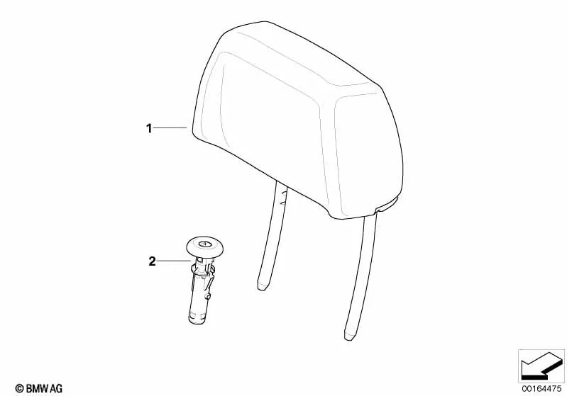 Guía del reposa-cabezas para BMW Serie 1 E81, E82, E87, E87N, E88 (OEM 52107139520). Original BMW