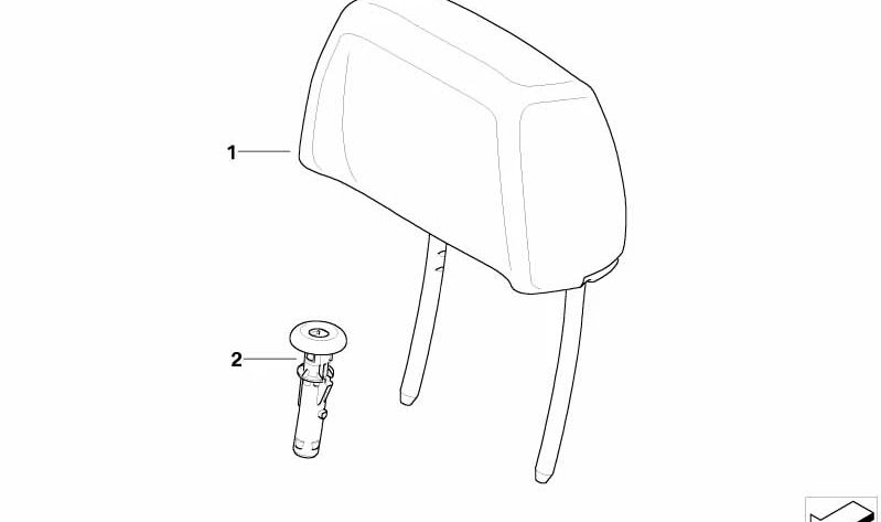 Guía de reposacabezas OEM 52107139523 para BMW Serie 1 (E81, E82, E87, E88). Original BMW