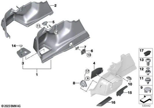 Soporte de travesaño longitudinal delantero derecho para BMW Serie 7 G11, G11N, G12, G12N (OEM 51477350998). Original BMW.