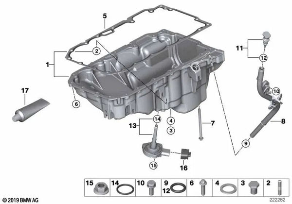 Cárter de aceite para BMW E83N (OEM 11137803072). Original BMW