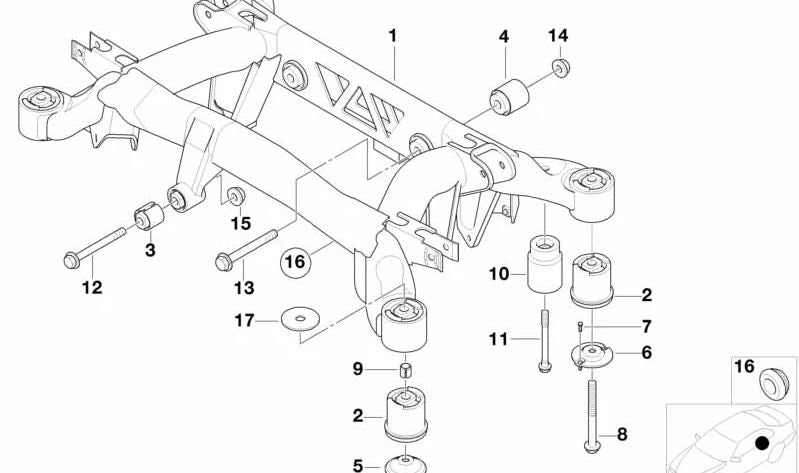 Amortiguador de vibraciones trasero OEM 33311092147 para BMW Serie 7 E38. Original BMW.